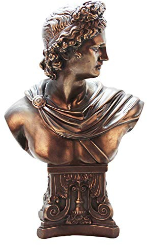 NEFSO Statue von David, Bronzefigur, Skulptur aus Harz für Wohnzimmer, dekorative Figuren, geeignet für Wohnzimmer, Schlafzimmer, Arbeitszimmer, Geschenk (12 x 20 x 32,5 cm)