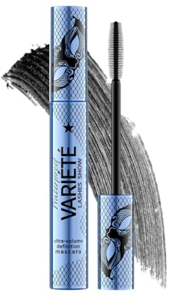 Eveline Cosmetics Variété Wasserfeste Mascara | Volumen & Länge | Wischfest mit Präzisions-Silikonbürste | Elegante Blaue Metallische Verpackung