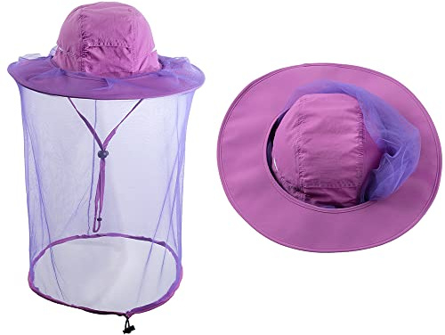 ZffXH Bee Keeper's Hat with Mosquito Net Mesh - Ventilated Safari Sun Hat for Midge and Fly Protection