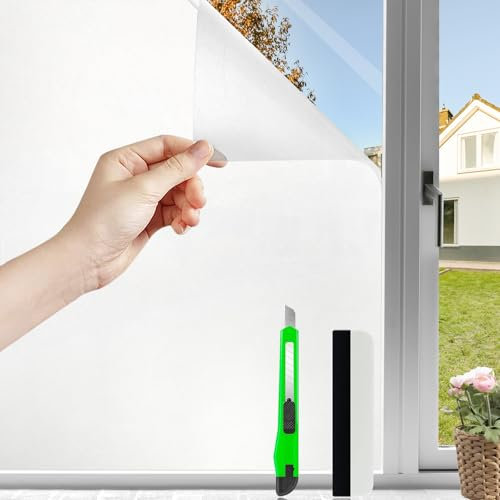 Antrect Window Film Privacy Frosted Window Film Privacy Film For Glass Windows Tint Reflective Window Film Static Cling Without Glue Opaque Film Sun Blocker