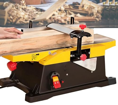 Cepilladora de sobremesa eléctrica de 1800 W, cepilladora eléctrica de escritorio for carpintería de 12000 r/min, cepilladora multifuncional de carpintería de 6 pulgadas,profundidad de corte ajustable