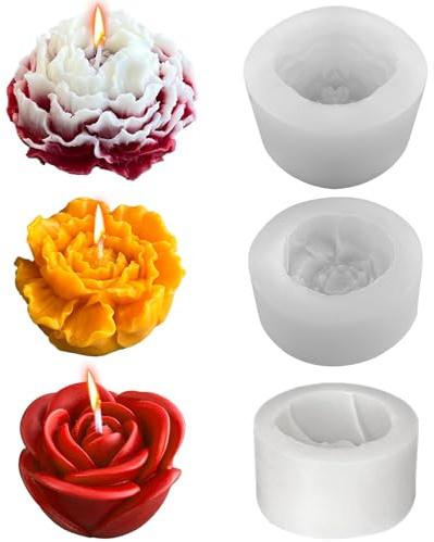 Midnadiy grande stampi per candele, Morbido stampo silicone fiori con Superficie liscia, Facile da sformare, Perfetto per la produzione di candele profumate artigianali, saponi, gesso, resina e regali