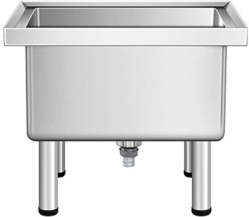 Évier de Service de Balai à Franges en Acier Inoxydable à Montage au Sol, évier de Magasin Robuste et Commercial, évier Utilitaire pour Balcon, Station de Lavage, cuve à Linge