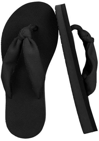 Flip Flops damer tåsandaler tåseparator sandaler platå flip flop platt peep-tå sandaletter tyg mjuka sulor sandaler halkfria badtofflor lätta strandsandaler bekväma sandaler, svart, 36