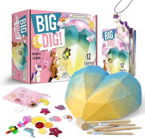 Eggbox Jumbo Fantasy Set di Scavo di Amuleti Magici per Bambini, 12 Amuleti Bifacciali, Manuale per lo Scavo, Giocattolo Archeologico 6-10 Anni, Regalo di Compleanno per Bambini e Bambine