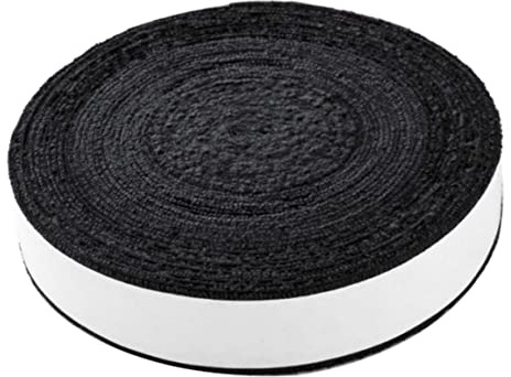 Gcroet Rollo Grueso Antideslizante de 10m, Cinta de Agarre para Toalla para Tenis, Squash, Raqueta de bádminton, reemplazo de empuñaduras, Negro, S...