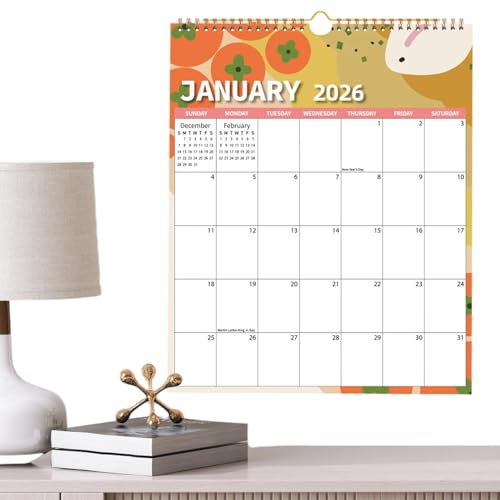 Calendario De Pared 2026 Semanal Diario Papel Cuadrícula Grande
