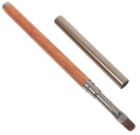 DOITOOL Dual-ended Nail Gel Pen Brush Comfortable Grip Scratch Proof Application Elegant Wood and Aluminium Design Nail Salon Use Manicure Practice