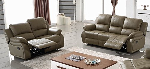 Mapo Möbel Voll-Leder Fernsehsofas Relaxsofas Ledergarnitur 5129-3+2-1106