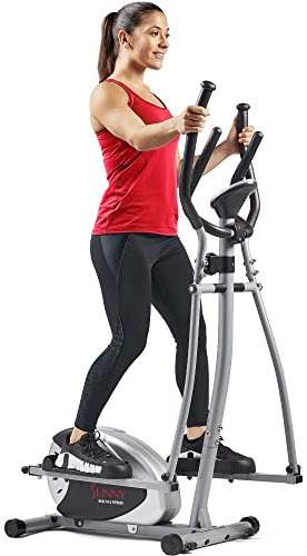 Sunny Health & Fitness Crosstrainer mit Magnetwiderstand mit LCD-Monitor, 100 kg max Gewicht, 8 Widerstandsstufe- SF-E905, Crosstrainer für zuhause, Ellipsentrainer, Ergometer