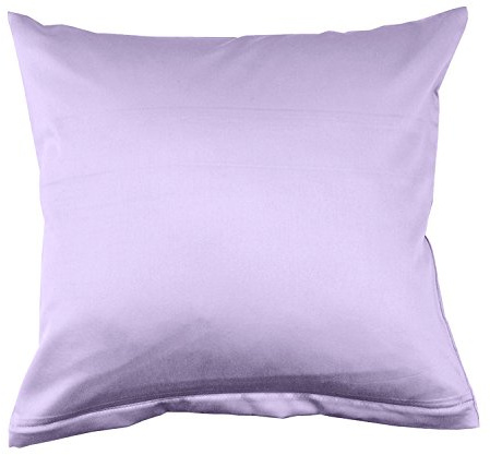 Lorena Uni Classic Mako-Satin Kissen Bezug einfarbig Baumwolle (Lavendel, 40 cm x 40 cm)