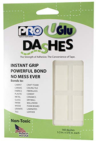 PRO Tapes & Specialties 306UGLU600 UGlu Dash Sheets, 1/2 in. x 5/8 in. dashes / 160 dashes per Pack, Clear