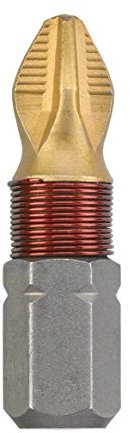 kwb 2 x Bits 25 mm PH 1 Titan Tin 124001 (Tin, TQ 60 Stahl, ISO 1173, Antrieb C6.3)
