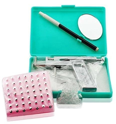 Jzhen Piercing Pistola de oreja, taladro de arma para orejas, cejas, labios, nariz, cuerpo de nariz, piercing, pendientes con varilla y marcador, acero inoxidable, sans_pierre, Acero inoxidable, sin