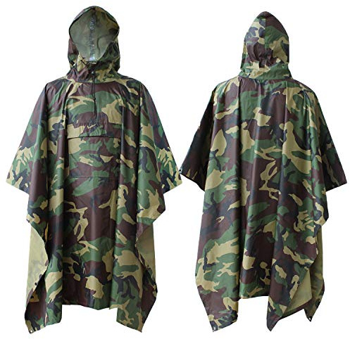 ElifeAcc Waterproof Poncho Multifunctional Rain Poncho Adult Waterproof for Outdoor Activities