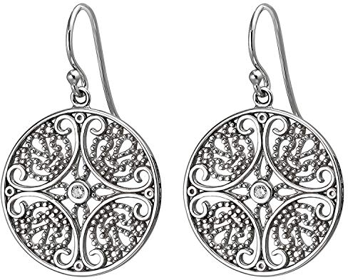 Jobo Damen-Ohrringe hängend aus 925 Sterling Silber mit 2 Zirkonia