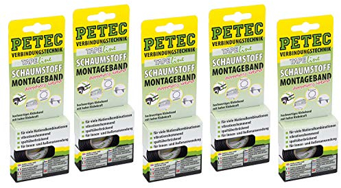 Doppelseitiges Klebeband 5x Zierleisten Montageband 12mm Petec Schaumstoff Tape