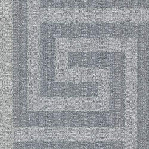 Belgravia Wallpaper Giorgio Greek Key Soft Silver GB8109 Full Roll