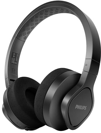 Philips A4216 Wireless Sports Headphones, up to 35 Hours Play time, Washable Cooling Ear-Cup Cushions, IP55 Water/dust Protection, Bluetooth + 3.5 mm Audio Port, Built-in Microphone TAA4216BK,Black