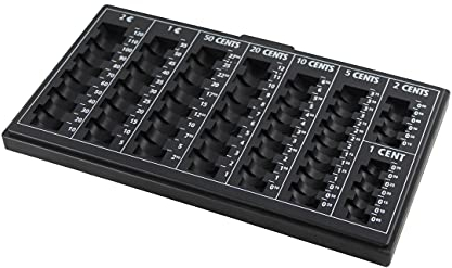 ELAELA Münzzähler, Münzbehälter, Schwarz, Kunststoff, 33 x 18,5 x 2 cm