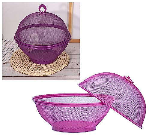HK Online Pink Apple Mesh Fresh Fruits Basket & Ring Citrus Peeler, Fruit Bowl, Decorative Tablepiece -Keep Unwanted Pets, Bugs & Insects Out (1 Pink)
