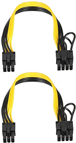 PATIKIL PCIe Cable 6 Pin Male to 8 Pin (6+2) Male GPU Power Supply Cable PCI Express Power Adapter Cable 220mm/8.7 for Graphics Card, Pack of 2