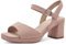 Tamaris COMFORT Damen Sandalen mit Absatz aus Leder mit verstellbarem Riemen, Rosa (Rose Suede), 40 EU