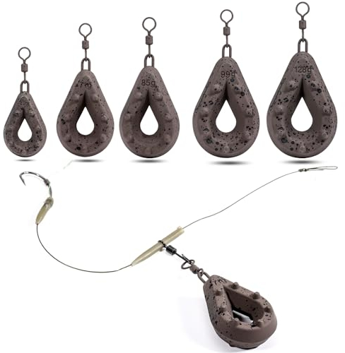 Sougayilang Karpfen-Angelgewichte, hergestellt aus ungiftigem und harmlosem Material, sind Karpfen-Angelköderzubehör，5 Gewichten von 1,5/2,5/3,0/3,5/4,5 Unzen.-LK