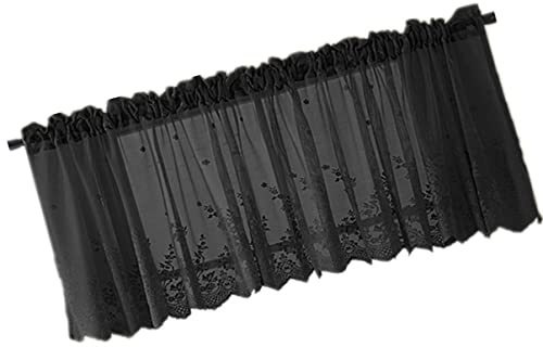 ABOOFAN Cortina Corta De Encaje Visillo Negro Cortina Decorativa para Ventana Cocina Baño