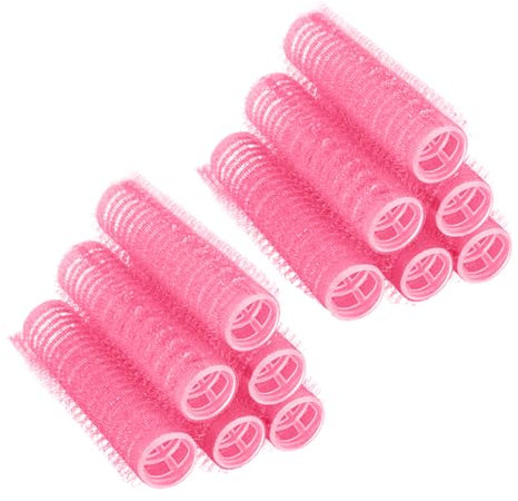 CPJJ Lockenwickler, Lockenwickler Klein, Haarwickler, Lockenwickler Selbsthaftend, Haftwickler Rosa15mm, 12 Stück