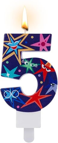 Velas Cumpleaños Numeros, Decoración para Fiestas en Interiores Velas Decorativas con Números Decoraciones para Fiestas con Temática de Sentimientos para Decoración de Fiestas(Número 5)