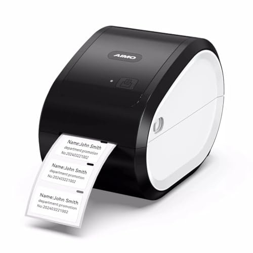 Aimo Imprimante d’étiquettes 650 Pro - Imprimante Thermique 300 dpi, Bluetooth, USB et LAN - Professionnelle pour PC et Mac - Imprime des étiquettes Jusqu’à 62 mm de Largeur