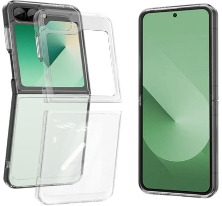 Xuikmd Funda para Samsung Galaxy Z Flip 6/FILP 7 FE, Carcasa Ultrafina a Prueba de Golpes, Antiarañazos, Militar de Protección contra Caídas, Case Trasera de PC Duro, Anti-Amarillo, Transparente