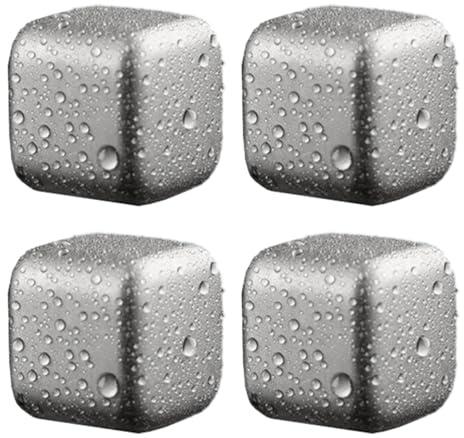 Oxtxuzdm Cubetti di ghiaccio in metallo per bevande Pratico strumento di raffreddamento Whisky pietra antiruggine accessori per la pulizia facili cocktail pietra di raffreddamento