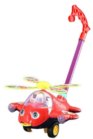 FewNvWa Carrello Giocattolo da Spingere per Camminare, Aereo Giocattolo per L'apprendimento Precoce, attività Educative Prescolastiche per Bambini E Bambi, Rosso