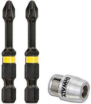 DeWalt DT70536T-QZ Puntas Ph2 x 2 50 mm adaptador magnético con bloqueo, Negro y amarillo, negro y amarillo