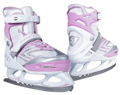 Jackson Ultima Softec Vibe Womens Ice Skates for Women & Girls Ice Skates – Comfortable Adjustable Figure Skates for Ice Skating & Recreational Figure Skating, Size Large – White/Pink