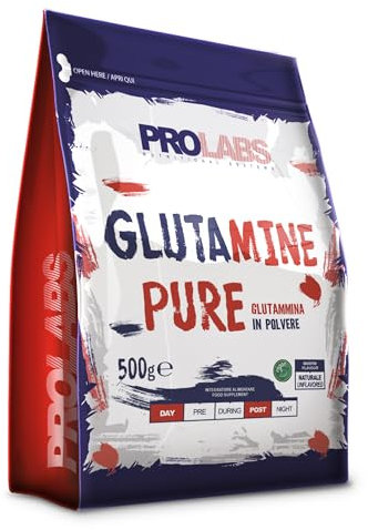 Prolabs GLUTAMINE PURE - Busta da 500 g - Purissima glutammina in polvere solubile - Recupero e rigenerazione muscolare – Vegan
