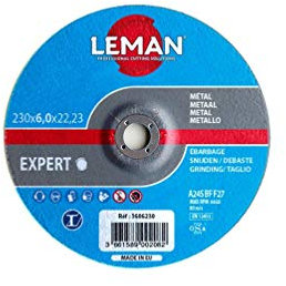Leman - 10 disques à ébarber métal à moyeu déporté - D. 230 x Al. 22,23 x Ep. 6 mm - 1606230 - Leman