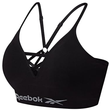 Reebok Maryna Brassiere Sport Femme Seamless Halter Maintien élevé | Soutien Gorge Sport Femme Confortable Polyamide élasthanne | Haut d’entraînement Noir Gris Blanc Usage Quotidien