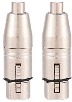 Socobeta XLR 3 Pin Female to (Compatible with) RCA Female Audio Connector Microphone Microphone Connector Changer Adapter 2Pcs