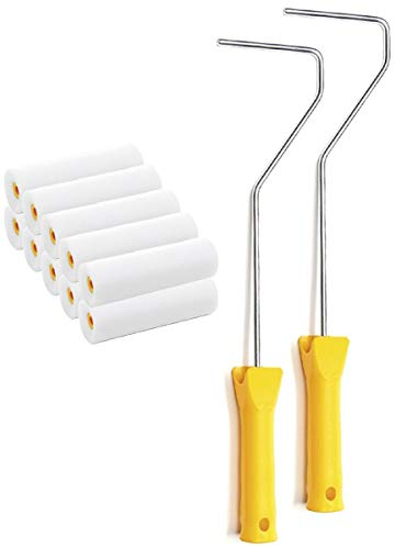 Lot de 10 rouleaux de peinture de 10 cm + 2 cintres pour rouleau de peinture