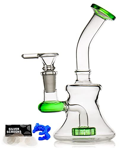 Bongbongbong glasbong med spiral bongfilter, 14,5 mm glasbongskål 55 ml vattenbong med rökpipa bong tillbehör spänne vattenkrokar glas riggrör billiga glasrör