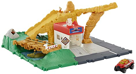 Matchbox HHH32 - Action Drivers-Spielsets, Fahrzeug im Maßstab 1:64, interaktives Spielzeug mit Lichtern, mit Anderen Sets kombinierbar, Spielzeug Geschenk für Kinder ab 3 Jahren