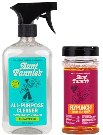 Aunt Fannie's Bundle: All Purpose Cleaning Vinegar, Eucalyptus + FlyPunch Fruit Fly Trap