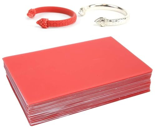 Cera de Joyería, Cera para placa base Hoja de Cera de Modelado en Rodajas Rojas Grabado de Cera para Tallado Molde de Fundición Herramienta de Encerado para Grabado Joyería Manualidades