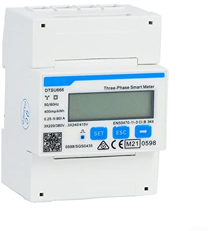 Digitaler Stromzähler DTSU666, Stromzähler dreiphasig, vieradrige Führungsschiene Der Smart Power Sensor DTSU666 unterstützt die Kommunikation über RS485 (3 × 220/380V 50HZ 5 (80) A)
