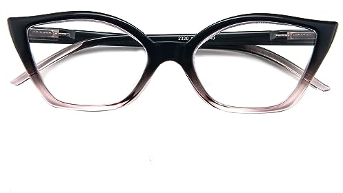 Kodilin Occhiali da Lettura Donna Anti Luce Blu Cat Eye Occhiali per PC con Cerniera a Molla, 1.0 Rosa