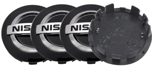 4PCS Wheel Center Caps for Nissan, 54mm/2.12 Car Wheel Hub Caps ABS Rim Center Hub Cover (Black)