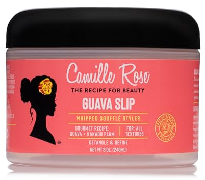 Camille Rose Guava Whipped Hair Styling Cream, with Kakadu Plum & Shea Butter to Detangle, Control Frizz & Define Strands, for All Hair Textures, 8 oz